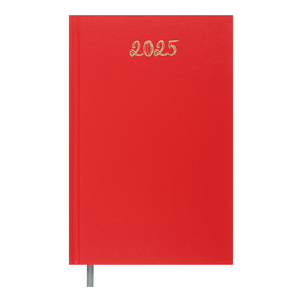 Ежедневник датированный A5, 2025, Optimal, красный, бумвинил, BM.2121-05