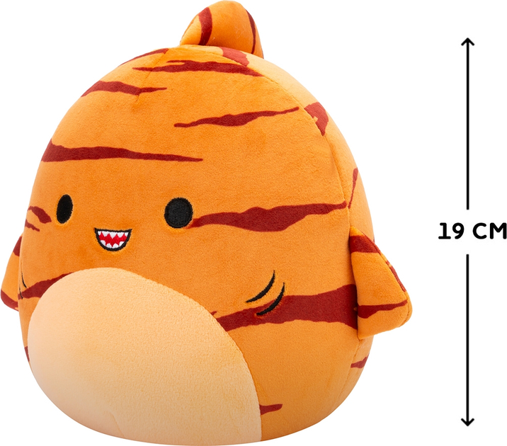 М`яка іграшка SQUISHMALLOWS – ТИГРОВА АКУЛА ДЖАГГЕР, 19 см, SQCR06597 1
