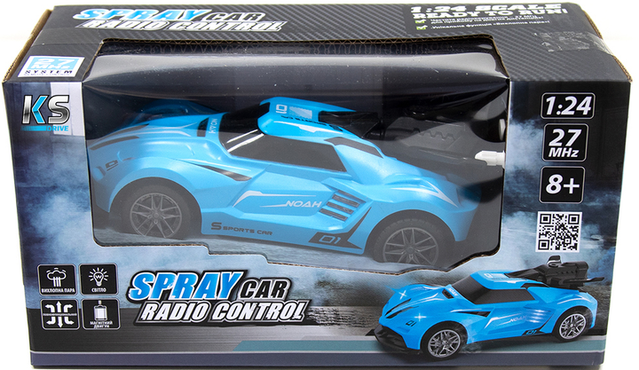Автомобиль Spray Car на р/к – Sport (голубой, 1:24, свет, выхлопной газ), SL-354RHBL 2