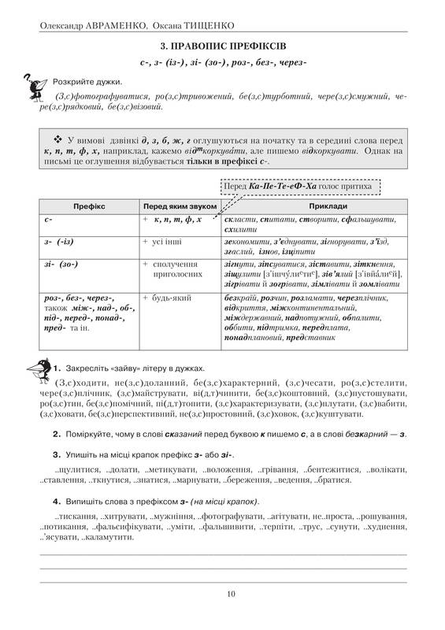 Прописи "Украинский язык. Правописание в таблицах, тестовые завдания" (у) (3043) 8