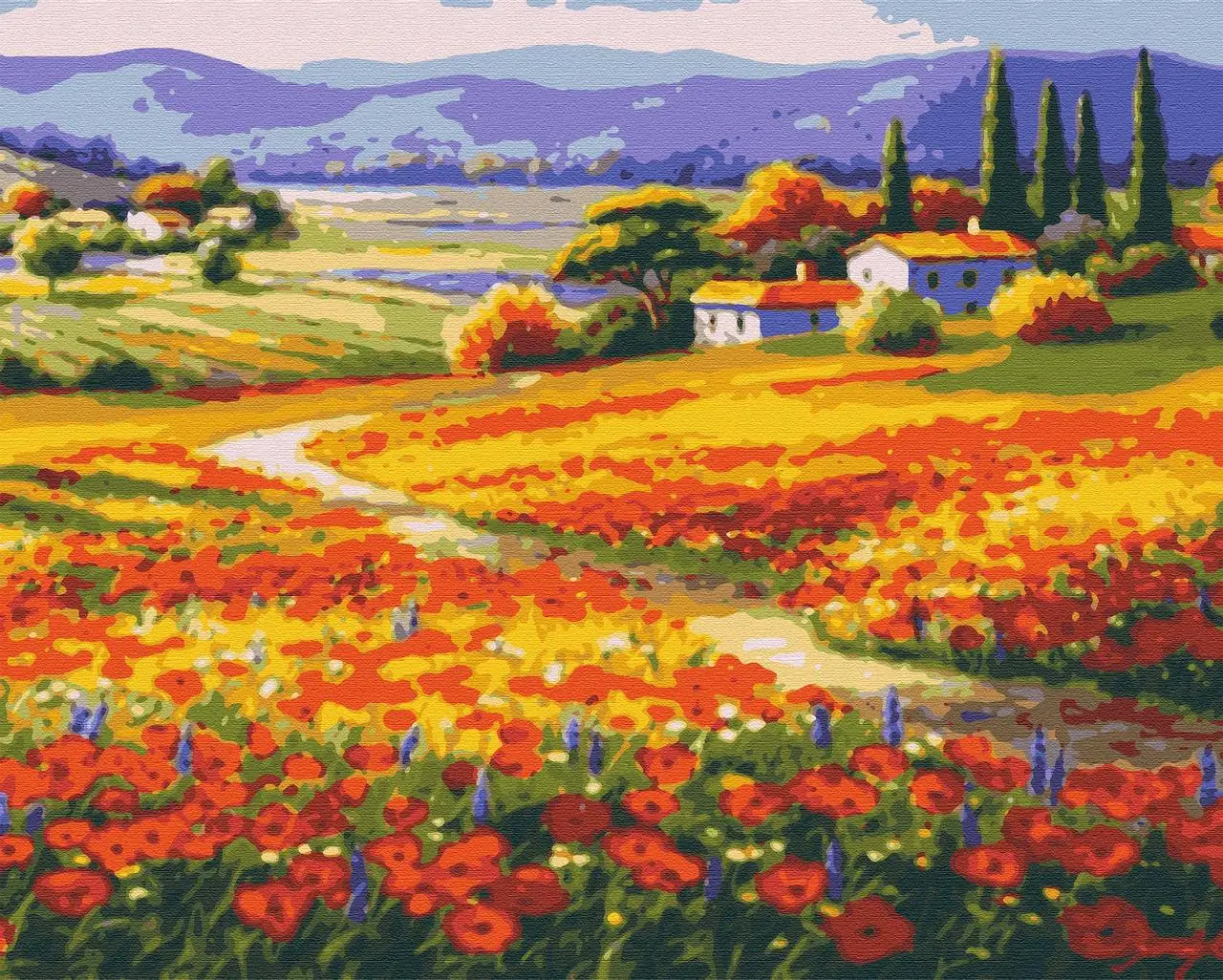 Набір для розпису за номерами "Маки Провансу" 40*50 см, RB-0459, ТМ "RIVIERA BLANCA"