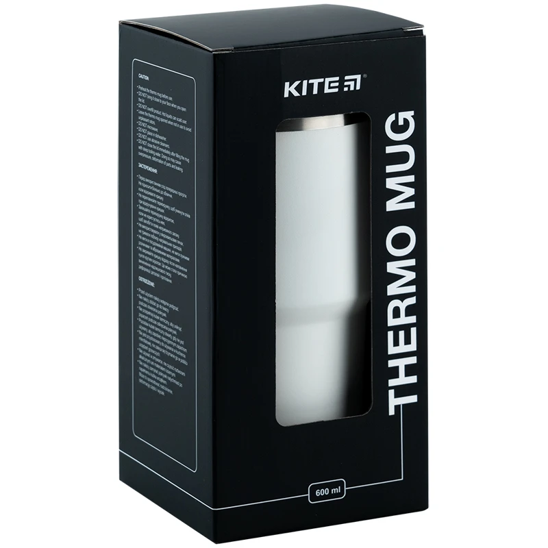 Термокружка 600 мл, біла, K24-1206-1 7