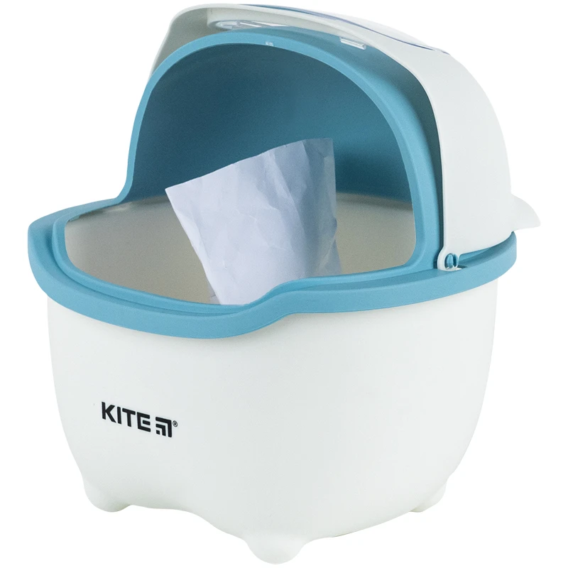 Настольный контейнер для мусора Kite, бело-голубой, K24-009-6 3