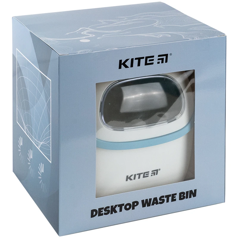 Настольный контейнер для мусора Kite, бело-голубой, K24-009-6 4