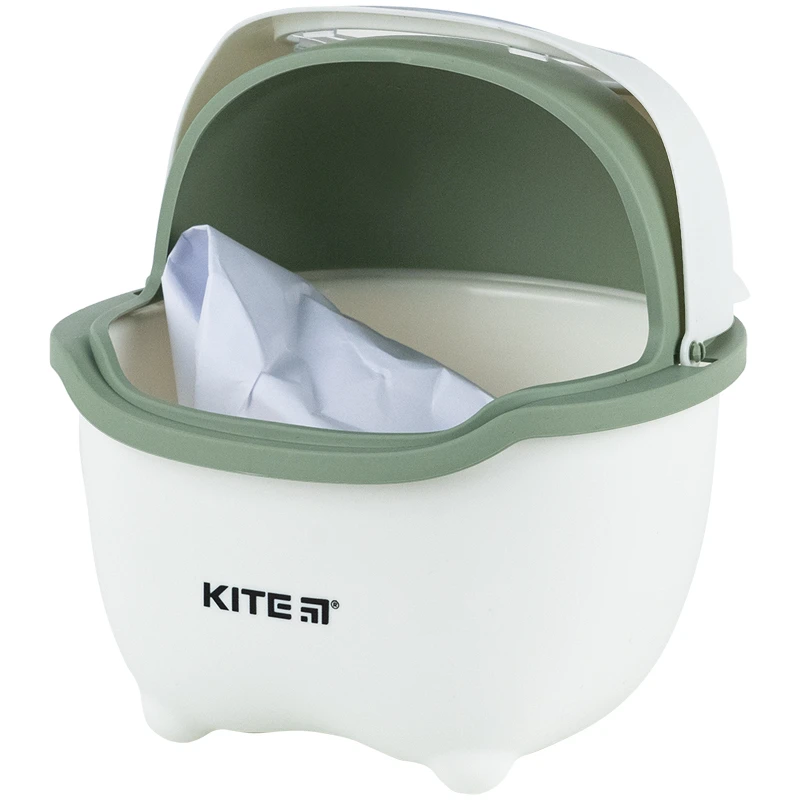 Настольный контейнер для мусора Kite, бело-зеленый, K24-009-7 3