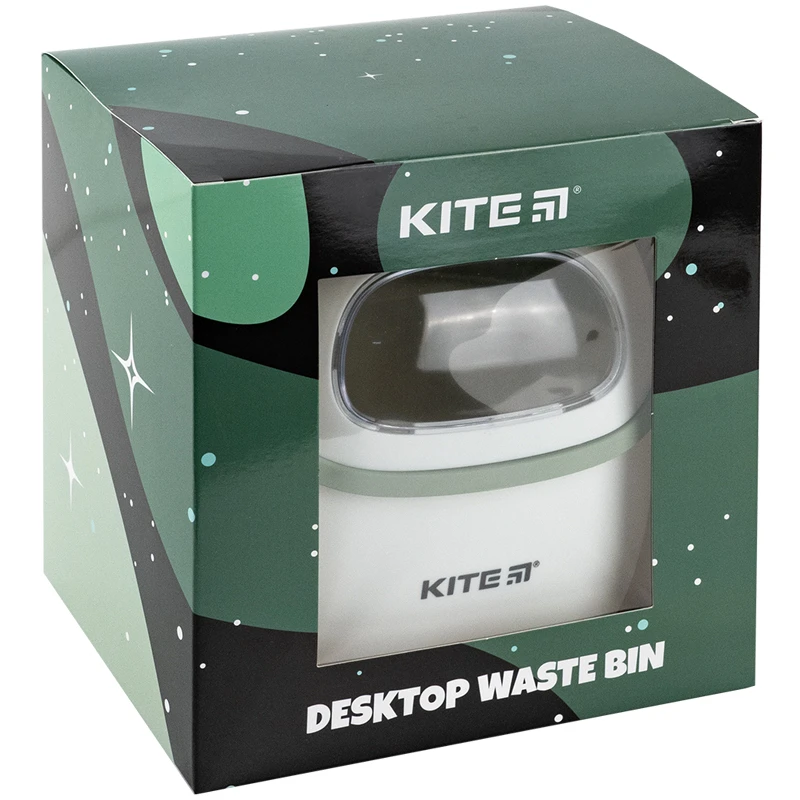 Настольный контейнер для мусора Kite, бело-зеленый, K24-009-7 4