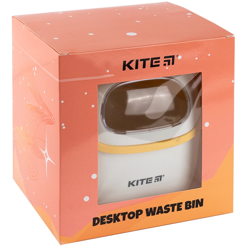 Настольный контейнер для мусора Kite, бело-оранжевый, K24-009-8 4