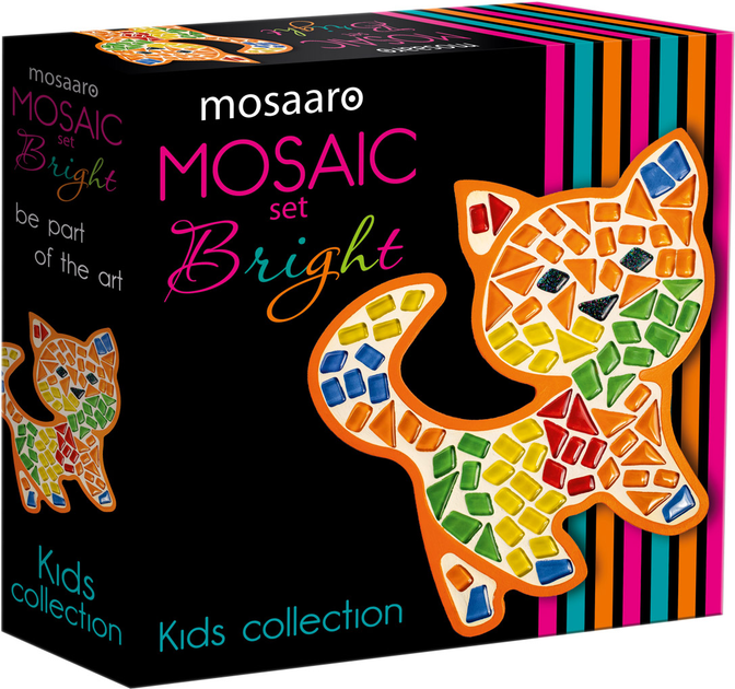 Набор для творчества со стеклянной мозаикой детский "Котик", Mosaaro, MA7006