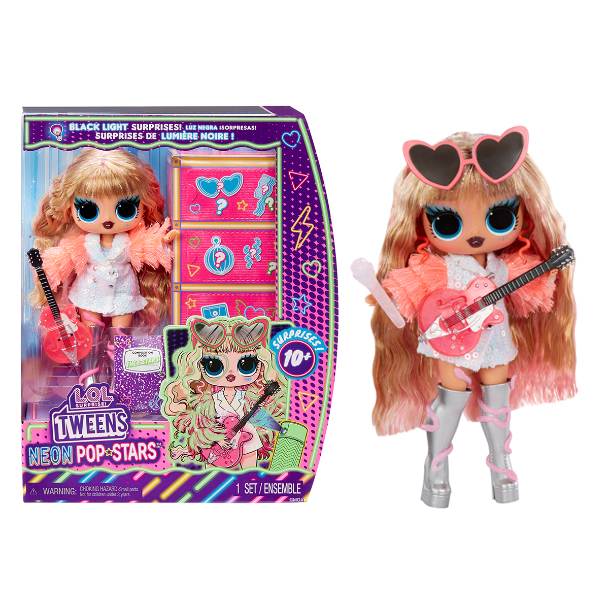 Набор игровой с куклой L.O.L. Surprise! серии "Tweens Neon Pop" - Тея Старс, с аксессуарами, 120650