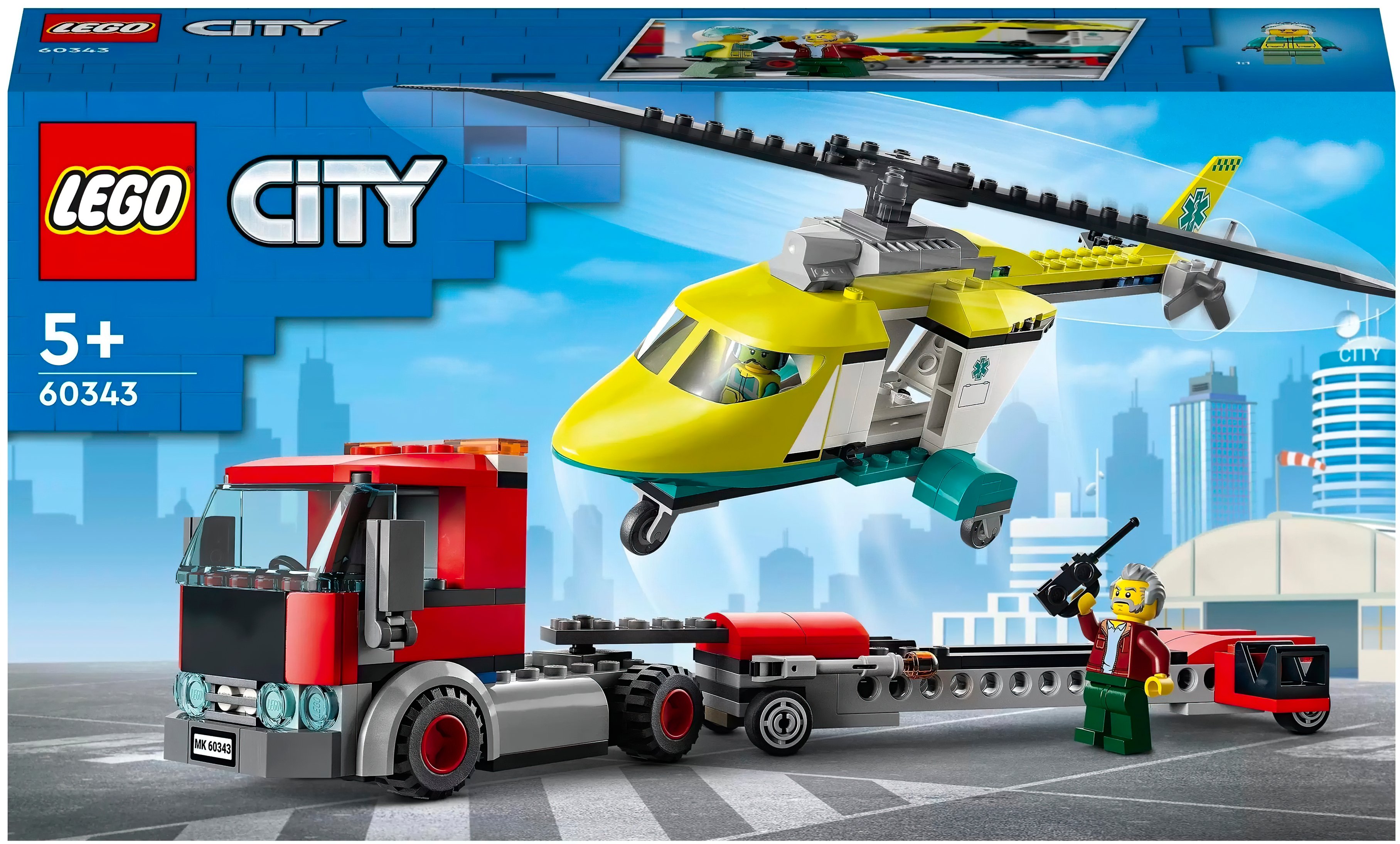 Конструктор Lego City "Перевозка спасательного вертолета", 60343