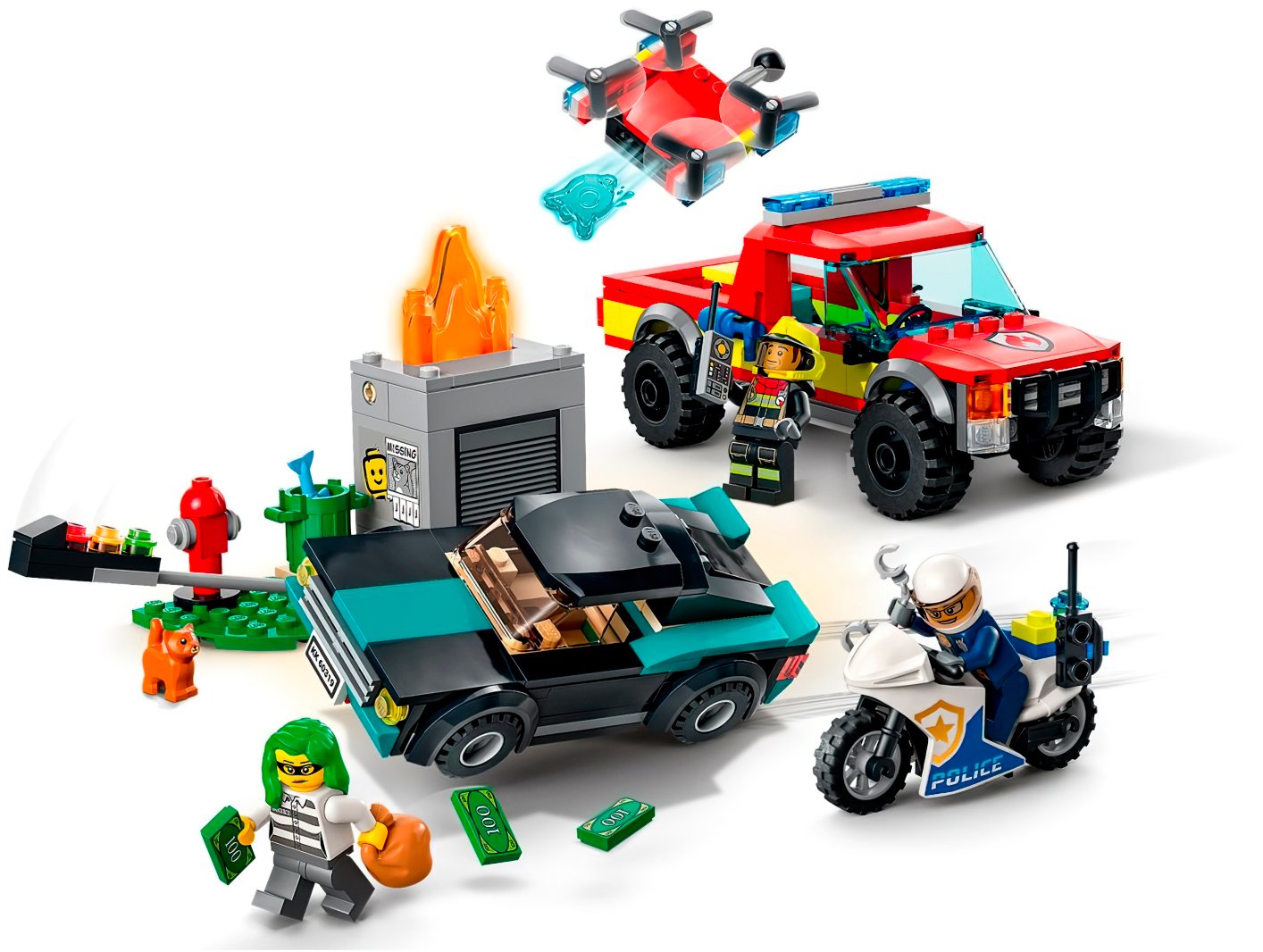 Конструктор Lego City "Пожежна рятувальна служба і поліцейське переслідування", 60319 3