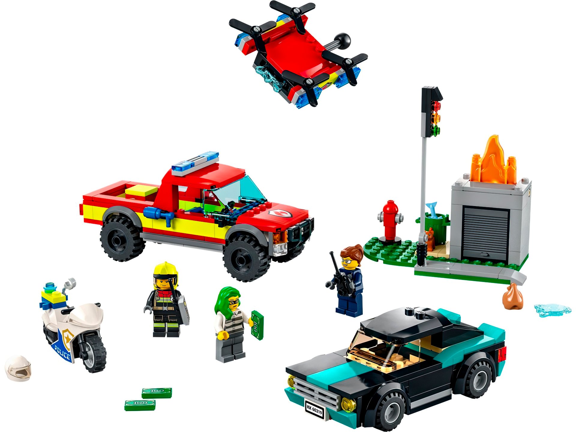 Конструктор Lego City "Пожежна рятувальна служба і поліцейське переслідування", 60319 4