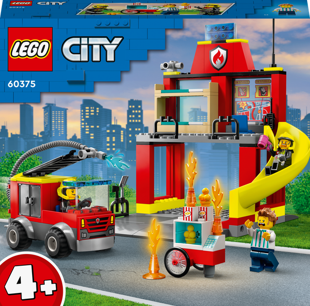 Конструктор Lego City "Пожарное депо и пожарная машина", 60375