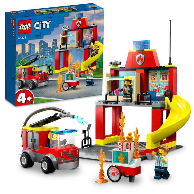 Конструктор Lego City "Пожарное депо и пожарная машина", 60375 1