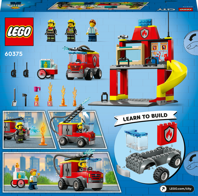 Конструктор Lego City "Пожарное депо и пожарная машина", 60375 8