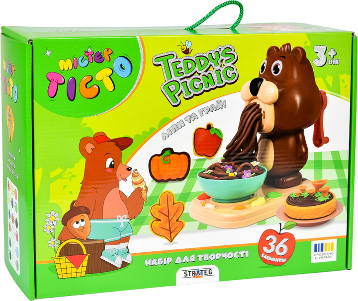 Набір для творчості Містер тісто Teddy`s Picnic, 41033, ТМ "Strateg"