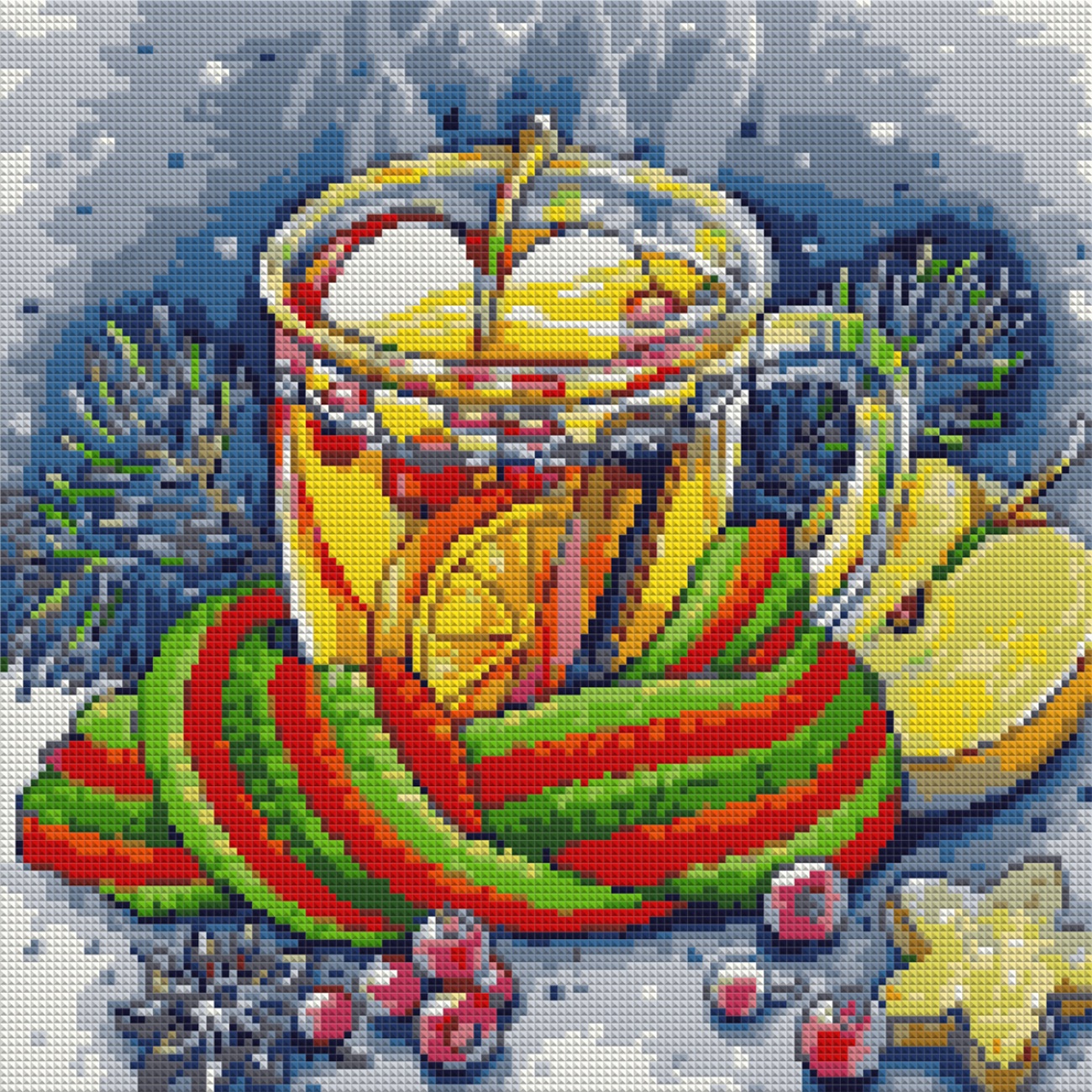 Алмазная мозаика SANTI "Ароматный чай" 40*40 см, на подрамнике, 954719