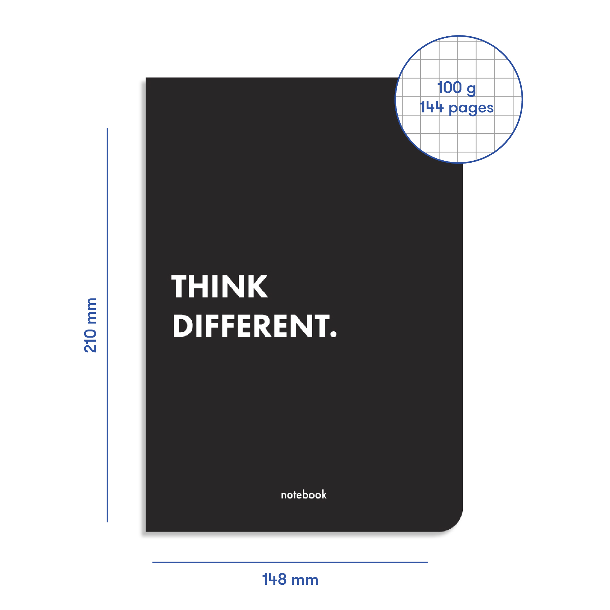 Блокнот "Think Different" чорний, orner-1299 2