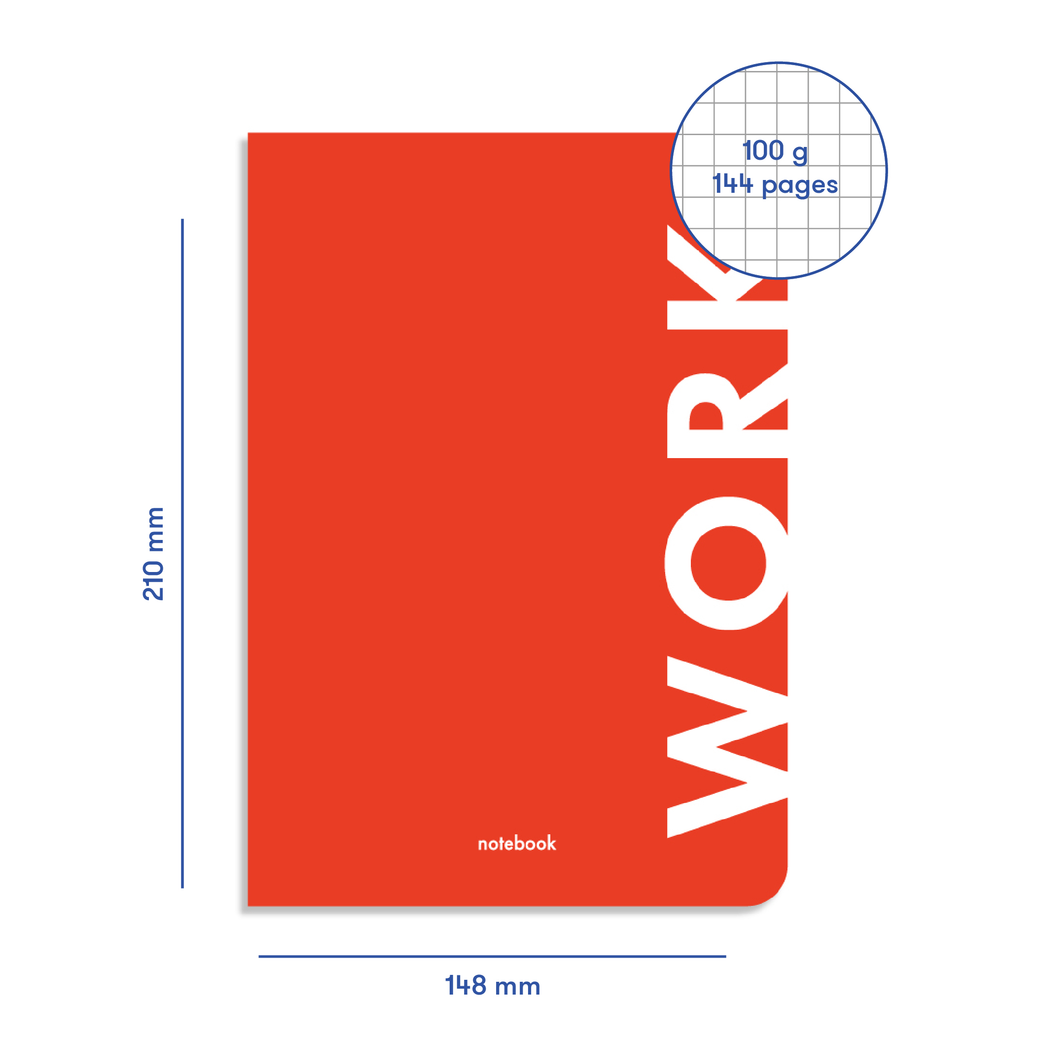 Блокнот "Work" червоний, orner-1289 2