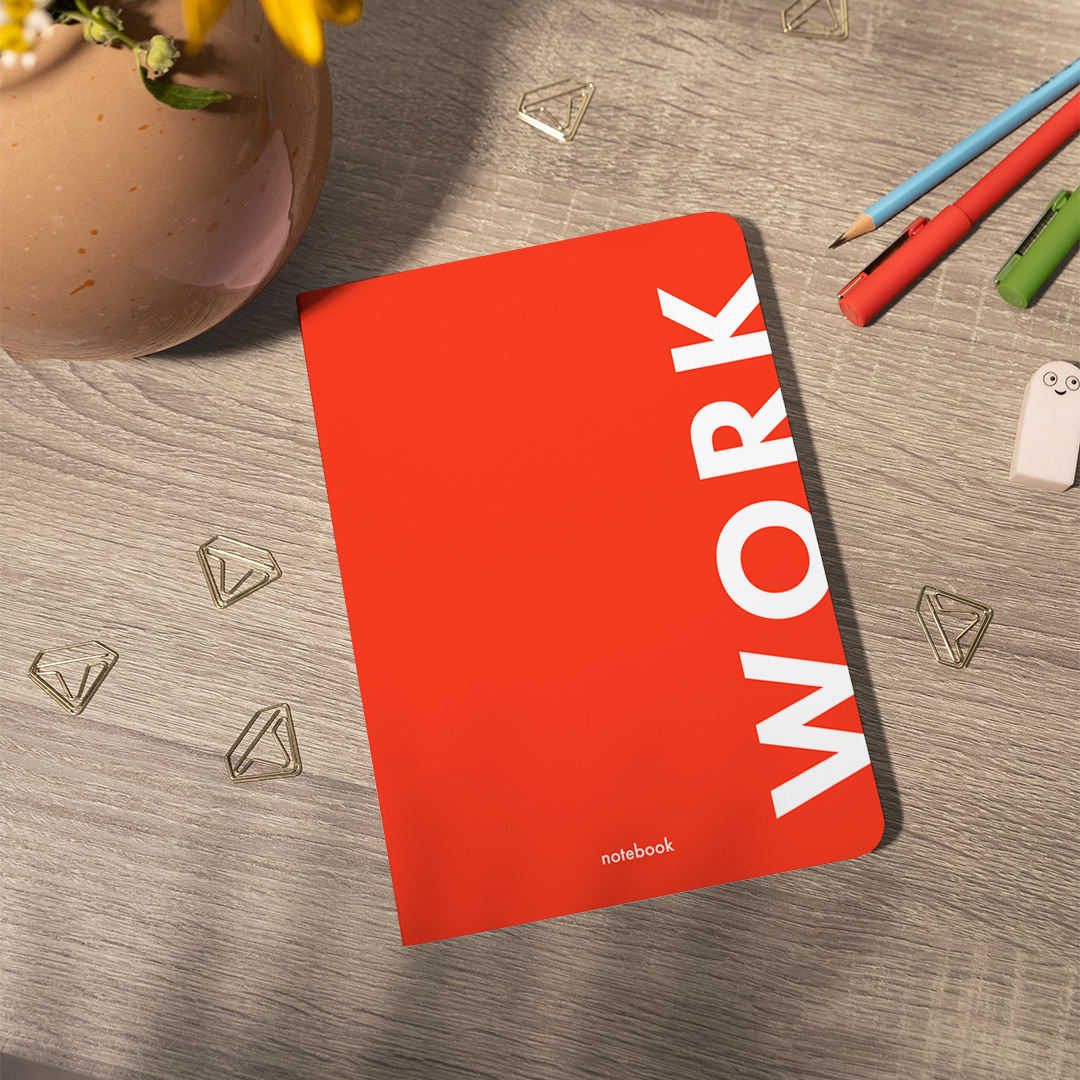 Блокнот "Work" червоний, orner-1289 4