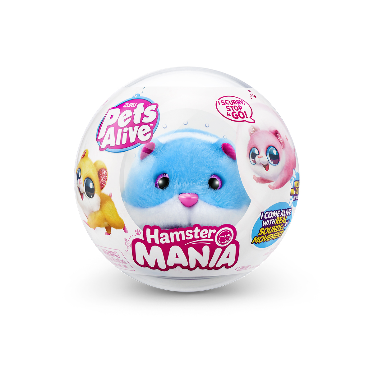 Інтерактивна м`яка іграшка PETS ALIVE S1 – Кумедний Хом`ячок, блакитний, 9543-1