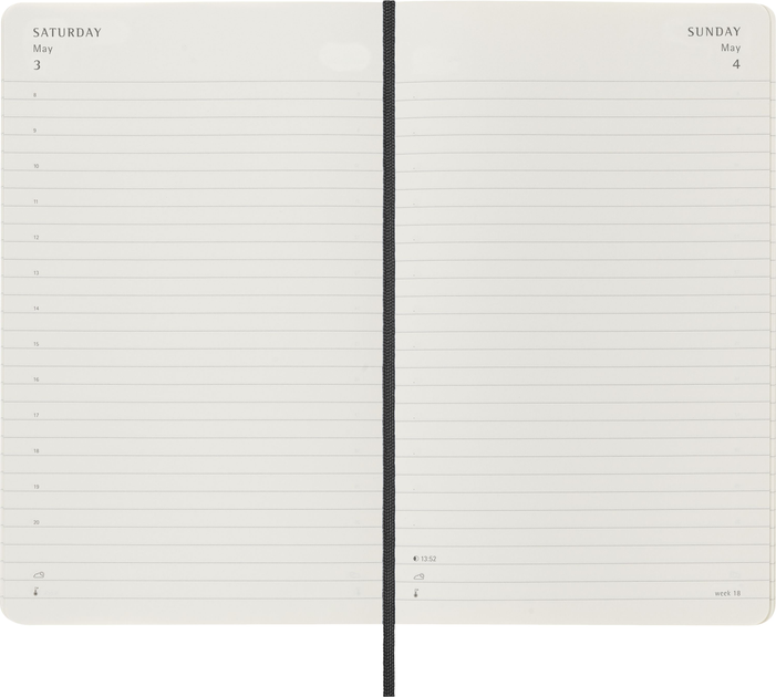 Щоденник 2025 середній, чорний м’який, Moleskine, DSB12DC3Y25 2
