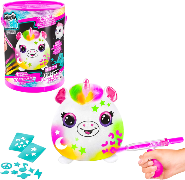 Игровой набор-сюрприз DIY Airbrush Plush - Сквиш Неон, AIR022 3