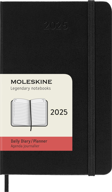 Щоденник 2025 кишеньковий, чорний, Moleskine, DHB12DC2Y25