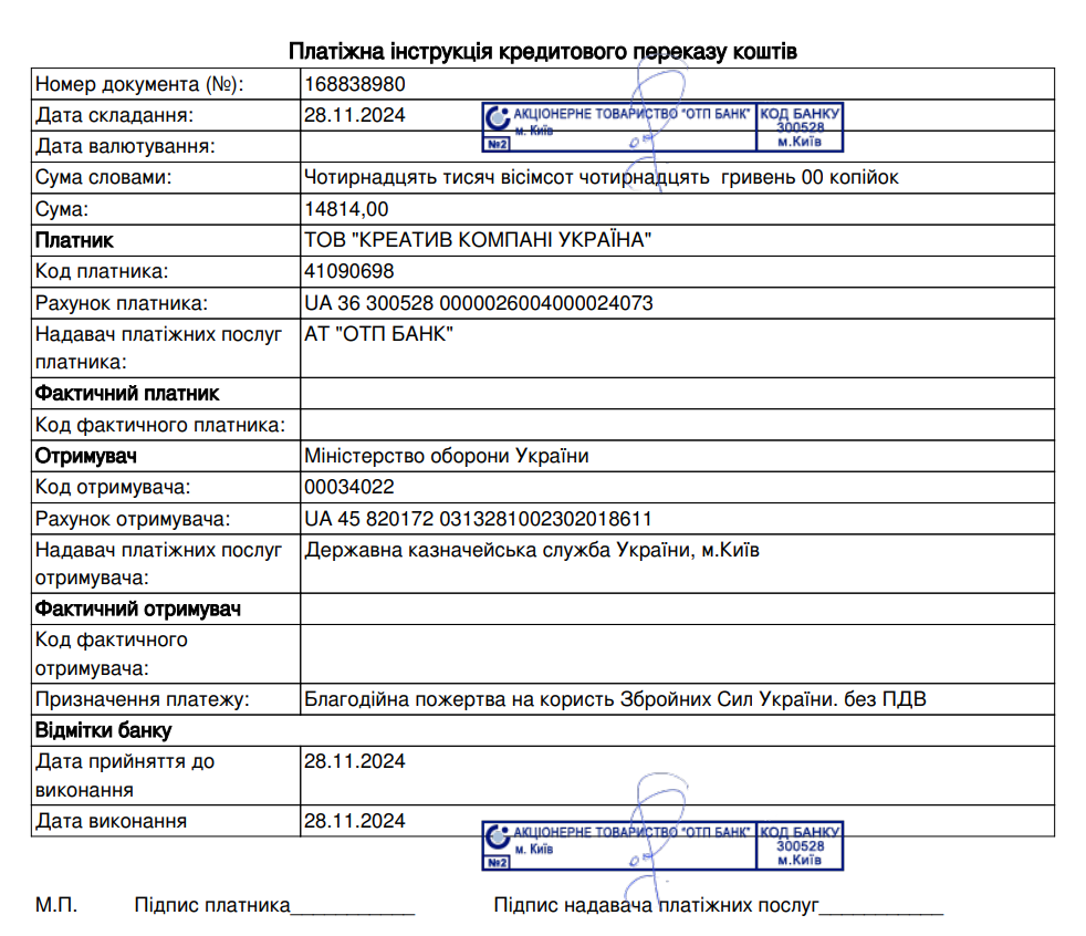 Акварель донати на ЗСУ