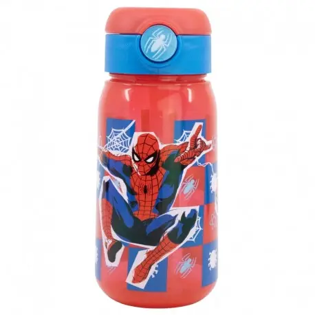 Пляшка дитяча 510 мл, з кришкою та соломинкою, "Spiderman arachnid grid" STOR, 74742