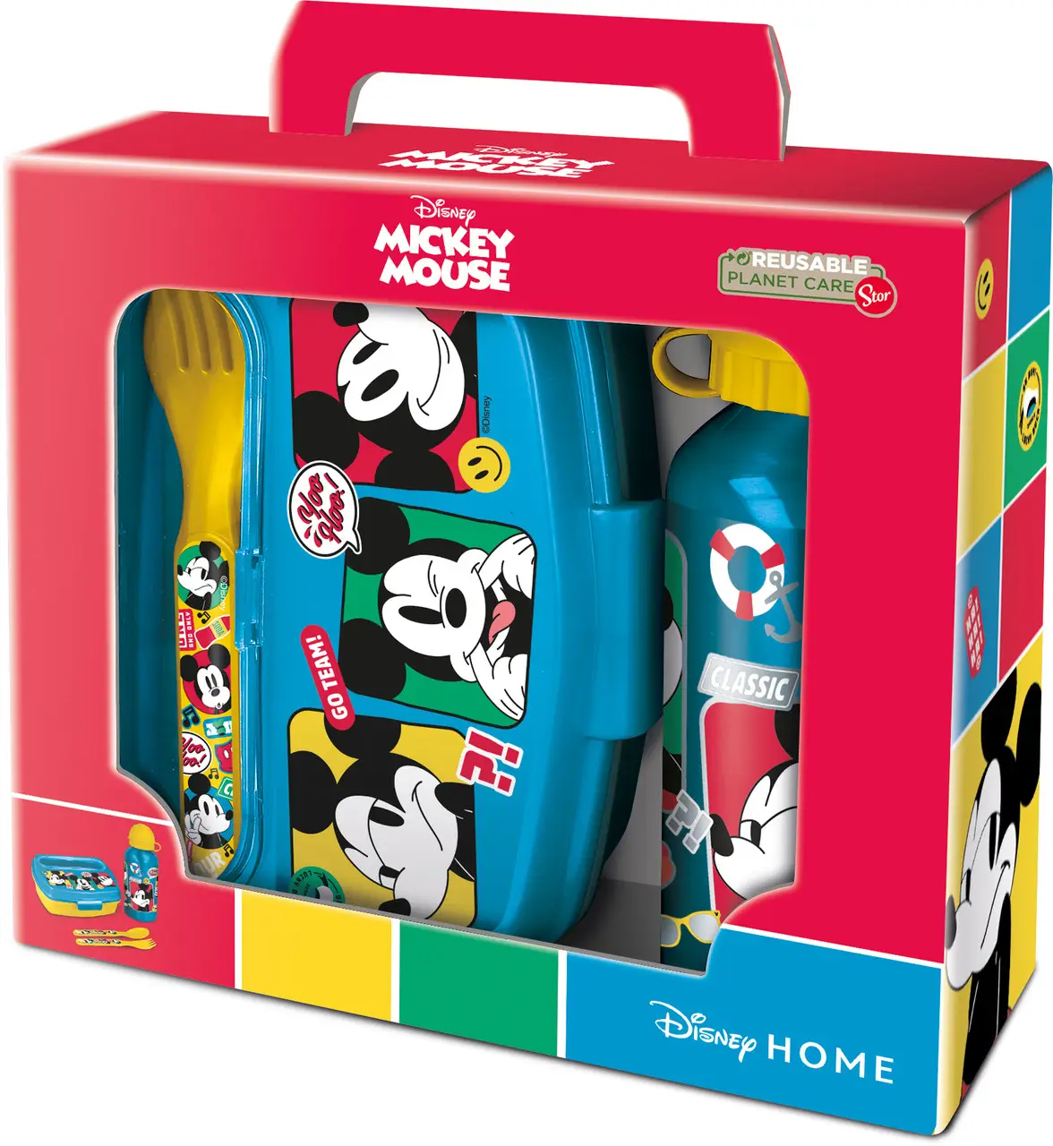 Набор детский (бутылка, ланчбокс, стол. приборы), "Mickey mouse fun-tastic" STOR, 74363 1