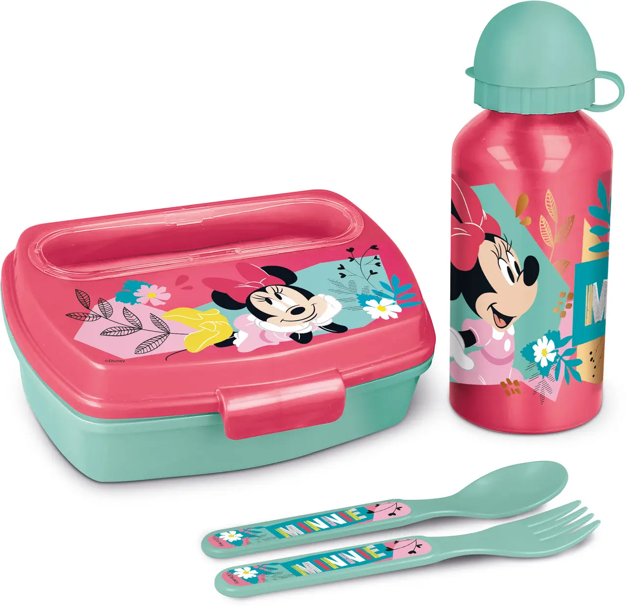 Набор детский (бутылка, ланчбокс, стол. приборы), "Minnie mouse being more minnie" STOR, 74463