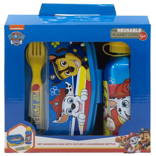 Набор детский (бутылка, ланчбокс, стол. приборы), "Paw patrol pup power" STOR, 74663 1