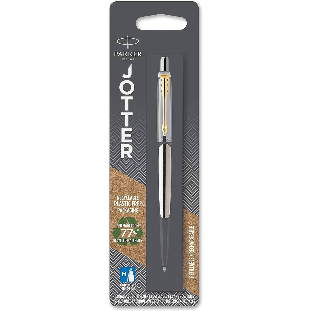 Ручка Parker Jotter сталь с поз. шар. блистер 16 036