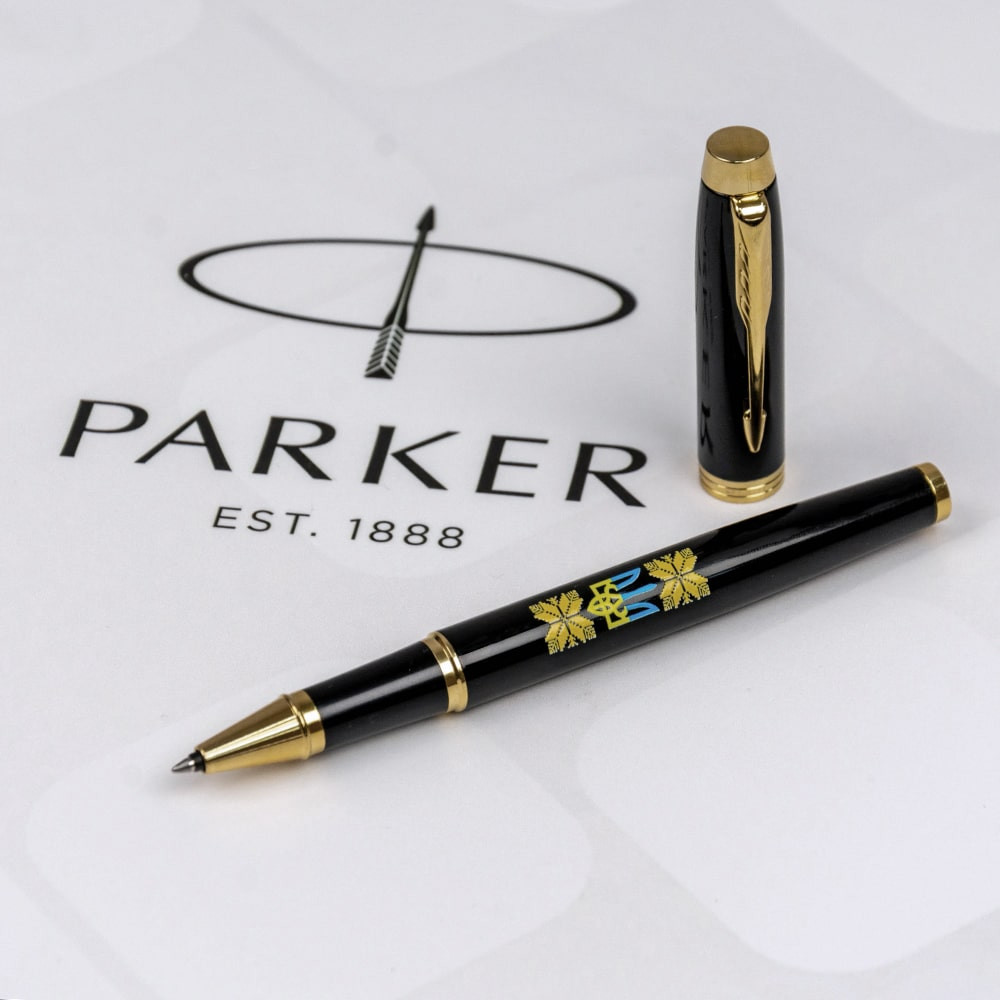 Ручка IM Ukraine Black позол. рол. Тризуб з жовт. орнаментом, Parker 22022_T1366u 3