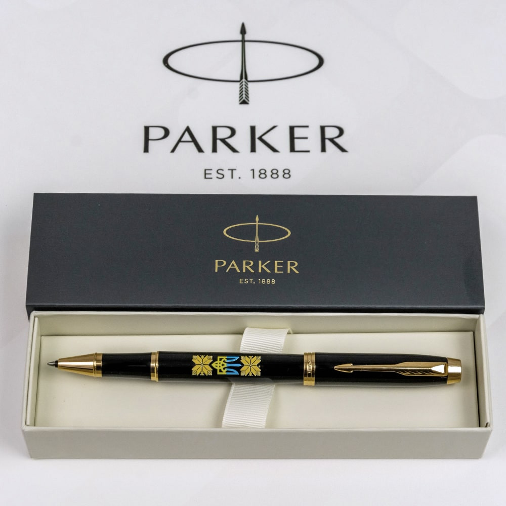 Ручка IM Ukraine Black позол. рол. Тризуб з жовт. орнаментом, Parker 22022_T1366u 4