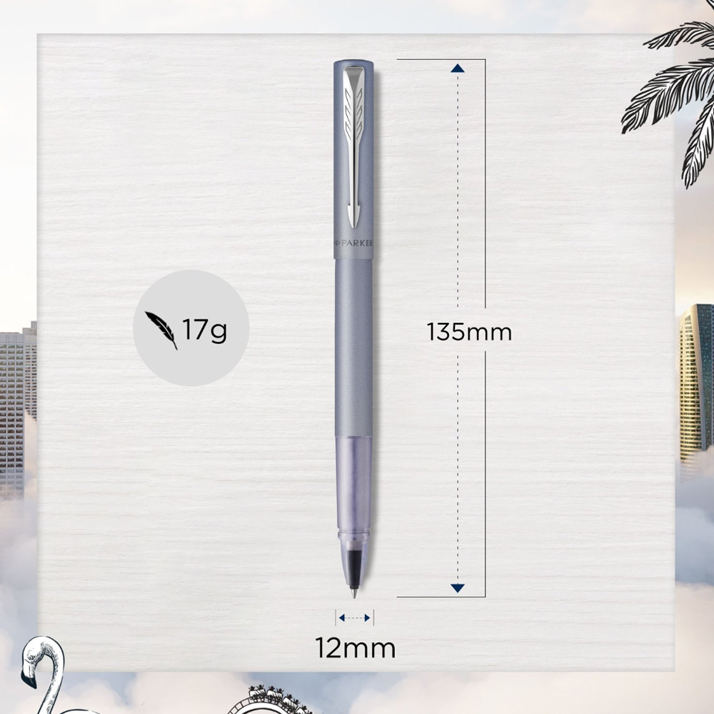 Ручка Vector XL Metallic Silver Blue рол., Parker 06 122 3