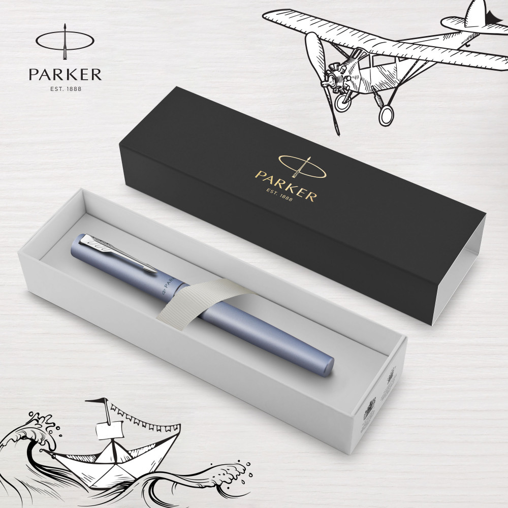 Ручка Vector XL Metallic Silver Blue рол., Parker 06 122 7