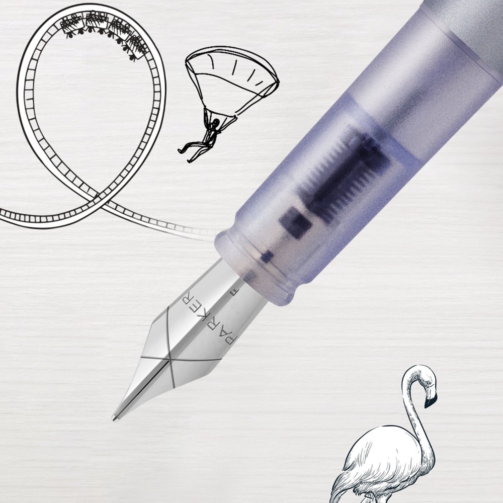 Ручка Vector XL Metallic Silver Blue перо, Parker 06 111 6