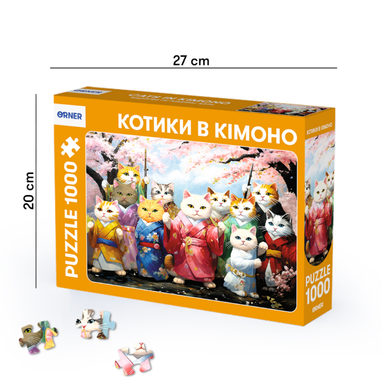 Пазлы "Котики в кимоно", 1000 элементов, orner-2348 1