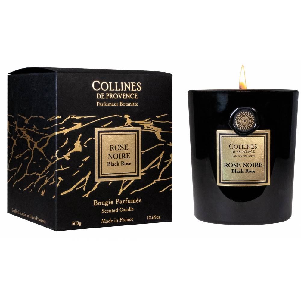 Свічка "Чорна троянда" 360 г, C3672RON, Collines de Provence 1