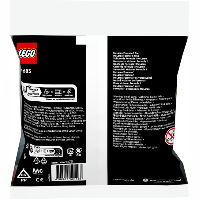 Конструктор Lego Minifigures "Автомобиль McLaren Formula 1", 30683 1