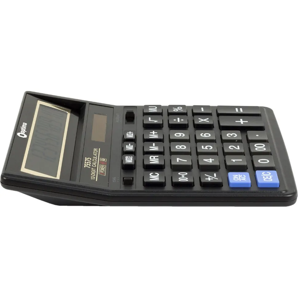 Калькулятор настільний Optima, 12 розрядів, розмір 203*158*30.5 мм, O75575 2
