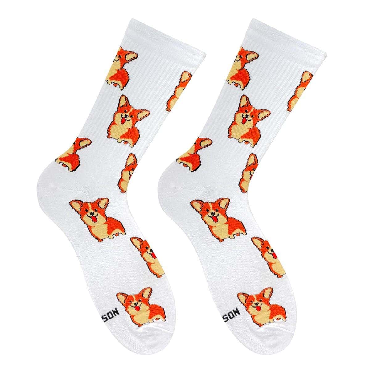Носки "Корги белые" р.41-46, corgiwhite46
