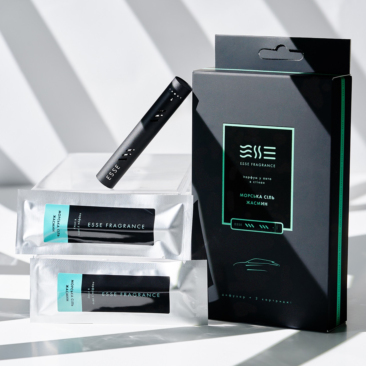 Парфюм в авто "Морская соль Жасмин", в стиках, ESSE CAR PERFUME 1