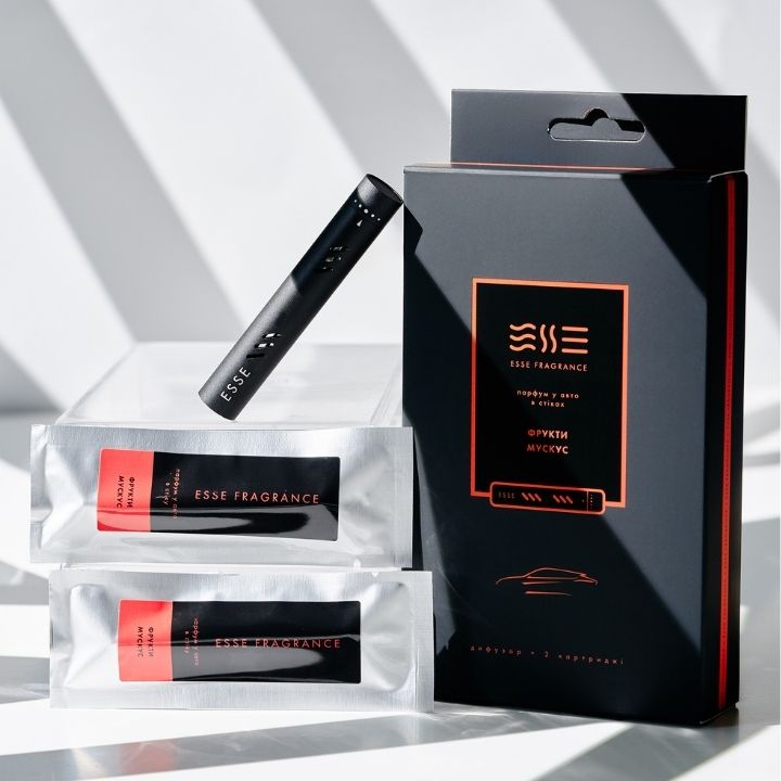 Парфюм в авто "Фрукты Мускус", в стиках, ESSE CAR PERFUME