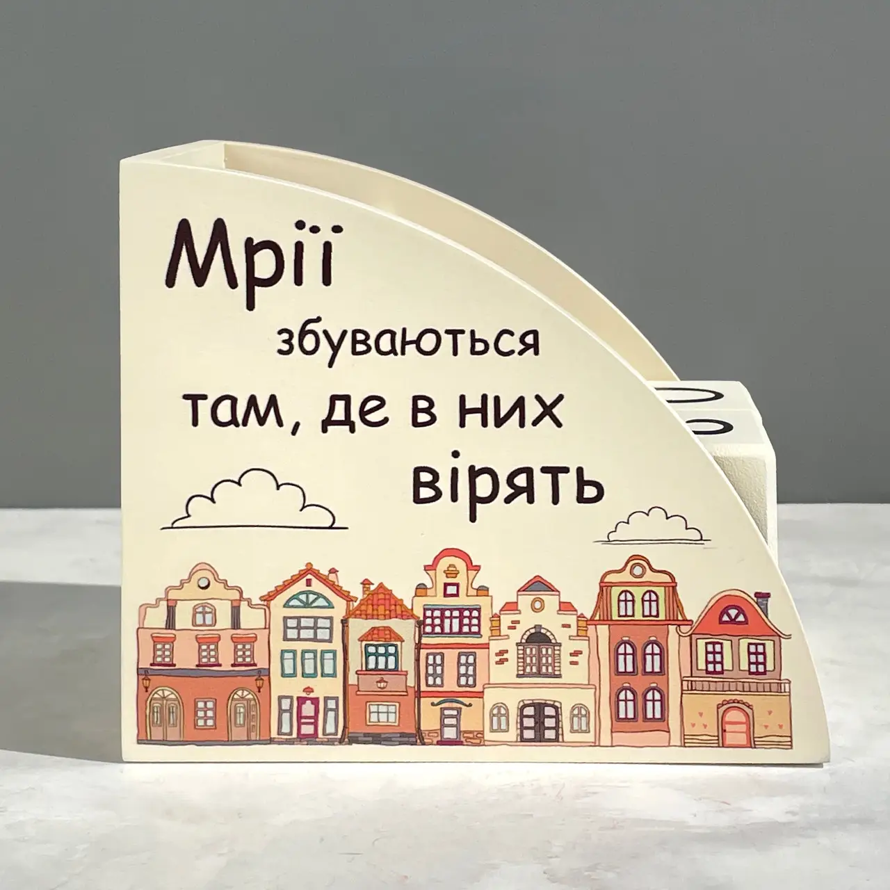 Деревянный органайзер - вечный календарь "Разноцветные домики", omf0101 2