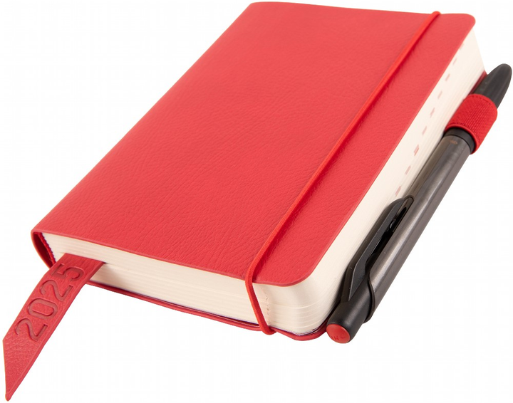 Деловая записная книжка А6 2025, "Monaco", мягк., 352 стр., красный, 252552, Leo Planner 2