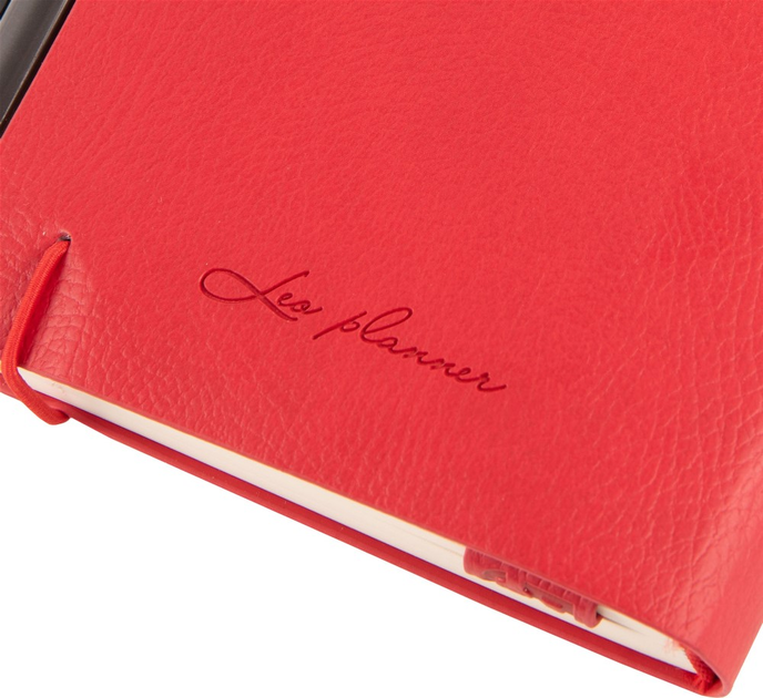Деловая записная книжка А6 2025, "Monaco", мягк., 352 стр., красный, 252552, Leo Planner 12