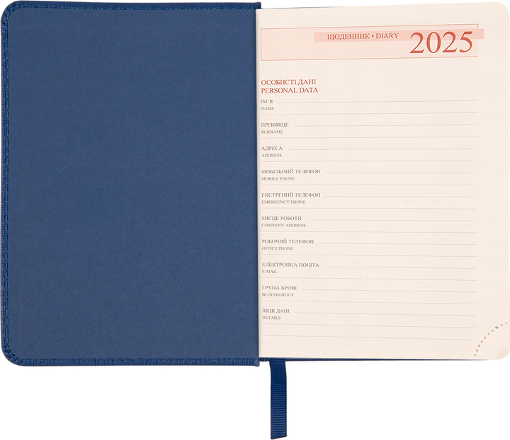 Діловий записник А6 2025, "Escalada", твердий, 352 стор., синій, 252559, Leo Planner 5